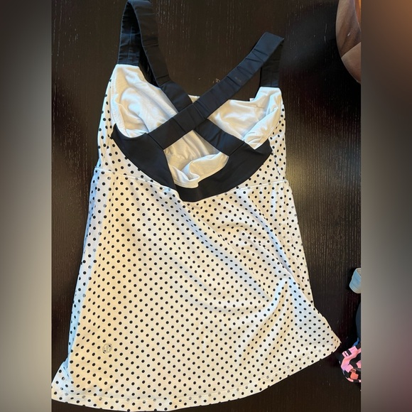 Lululemon black and white polka dot built in bra tank - Picture 2 of 3